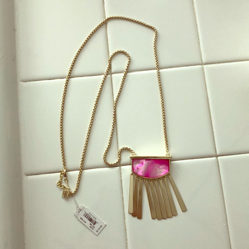 Kendra Scott Gold and Pink Ellen necklace